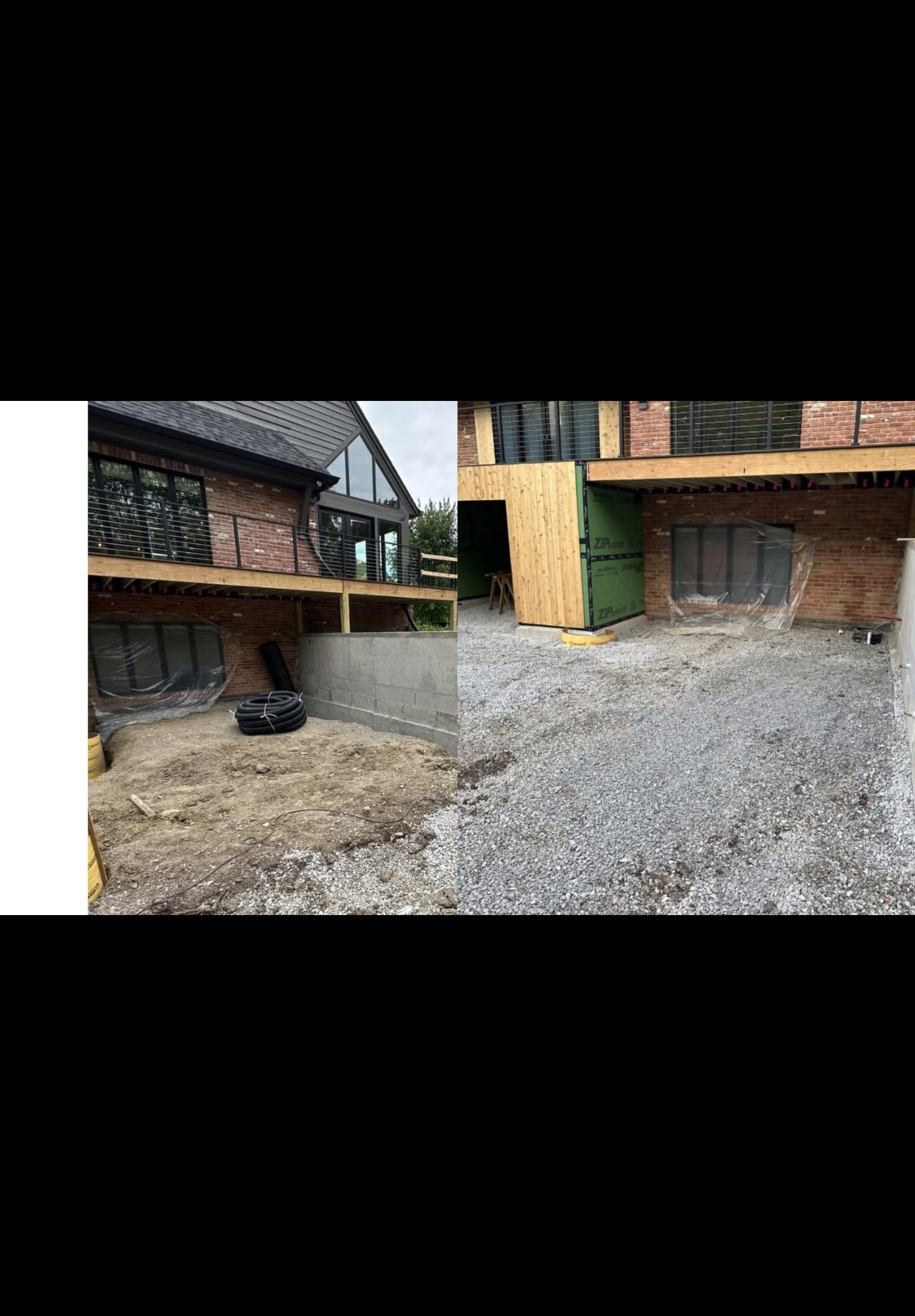 Grading and drainage work at residential construction site